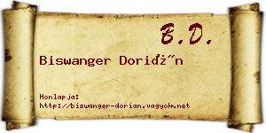 Biswanger Dorián névjegykártya
